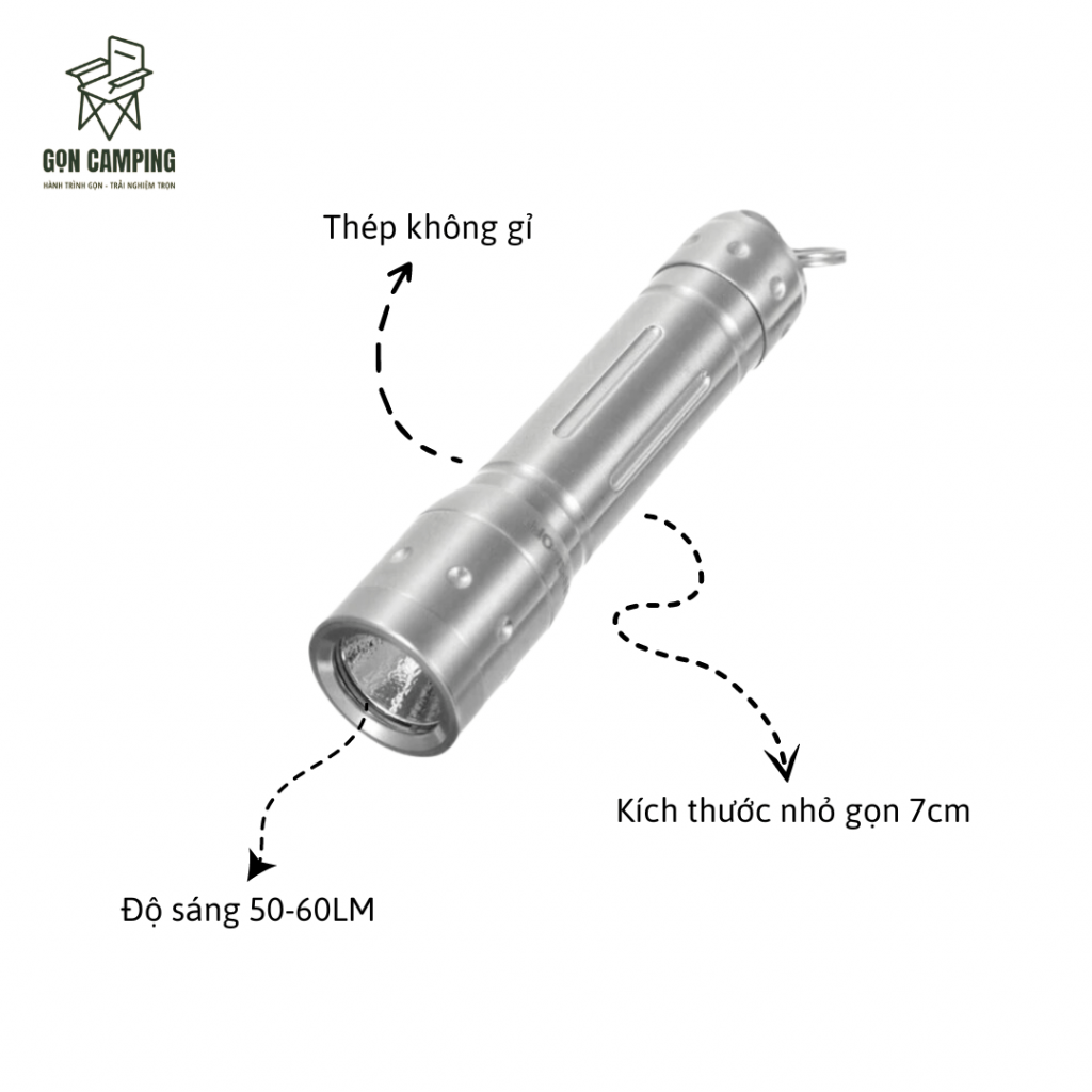 Đèn Pin Mini Treo Túi Siêu Sáng Kích Cỡ 7cm