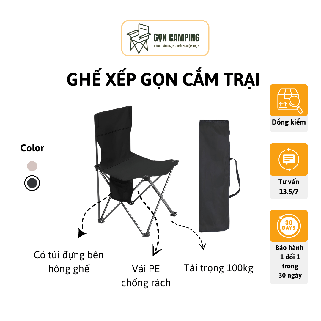 ghế gấp gọn vải pu