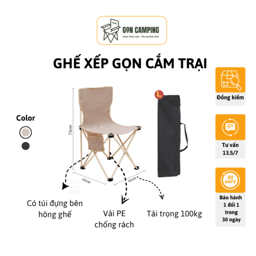 ghế gấp gọn vải pu